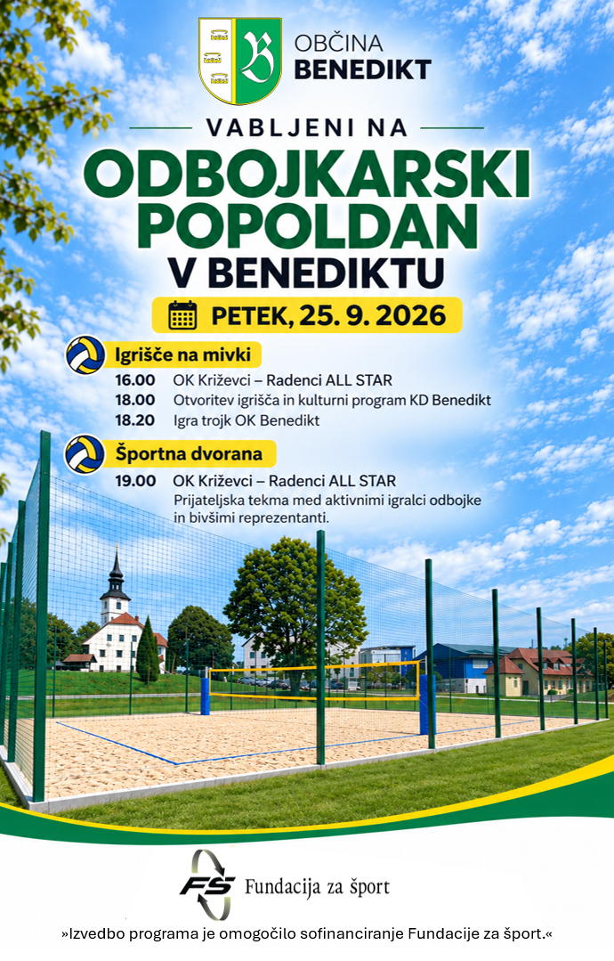 Vabilo na otvoritev odbojkarskega igrišča na mivki
